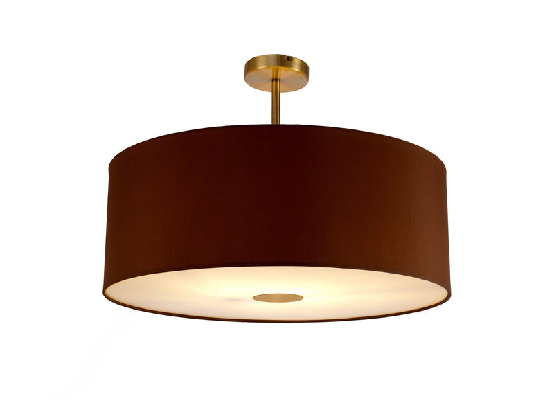 Deco Sigma Round Cylinder, 600 x 220mm Dual Faux Silk Fabric Shade, Raw Cocoa/Grecian Bronze • D0288