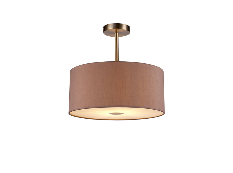 Deco Sigma Round Cylinder, 400 x 180mm Dual Faux Silk Fabric Shade, Taupe/Halo Gold • D0282