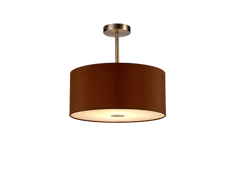 Deco Sigma Round Cylinder, 400 x 180mm Dual Faux Silk Fabric Shade, Raw Cocoa/Grecian Bronze • D0286