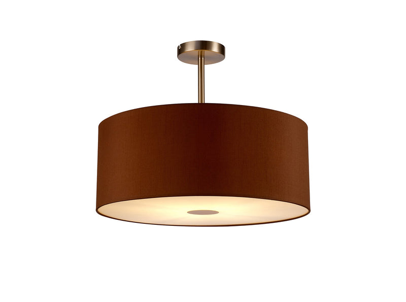 Deco Sigma Round Cylinder, 500 x 200mm Dual Faux Silk Fabric Shade, Raw Cocoa/Grecian Bronze • D0287