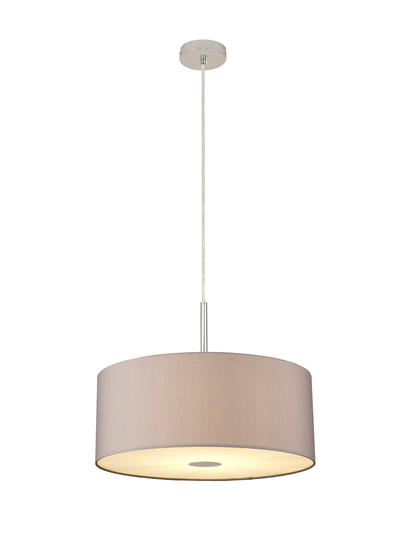 Deco Sigma Round Cylinder, 500 x 200mm Faux Silk Fabric Shade, Grey/White Laminate • D0056