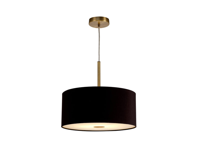 Deco Sigma Round Cylinder, 400 x 180mm Dual Faux Silk Fabric Shade, Midnight Black/Green Olive • D0290