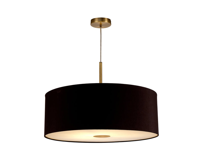 Deco Sigma Round Cylinder, 600 x 220mm Dual Faux Silk Fabric Shade, Midnight Black/Green Olive • D0292