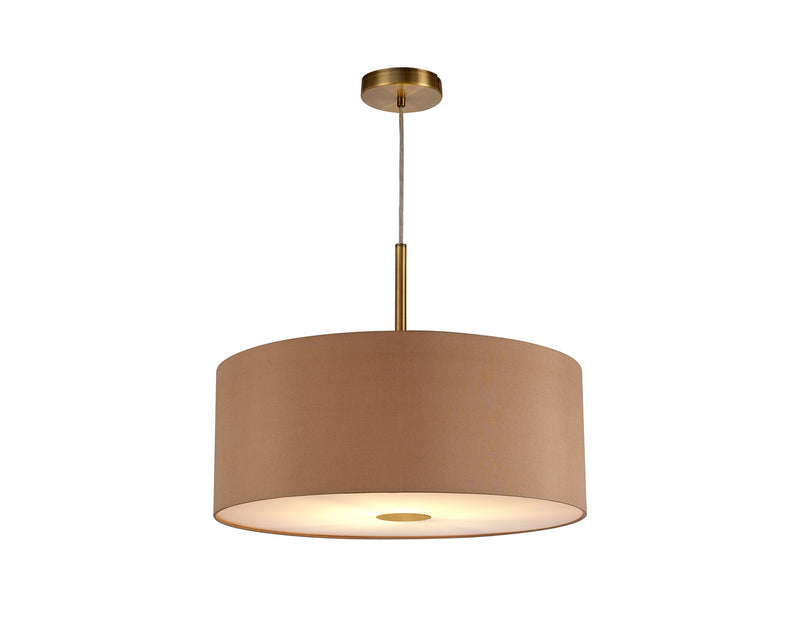 Deco Sigma Round Cylinder, 500 x 200mm Dual Faux Silk Fabric Shade, Antique Gold/Ruby • D0295