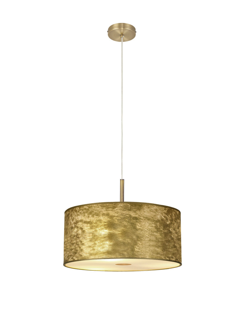 Deco Sigma Round Cylinder, 400 x 180mm Gold Foil With White Lining Shade • D0584