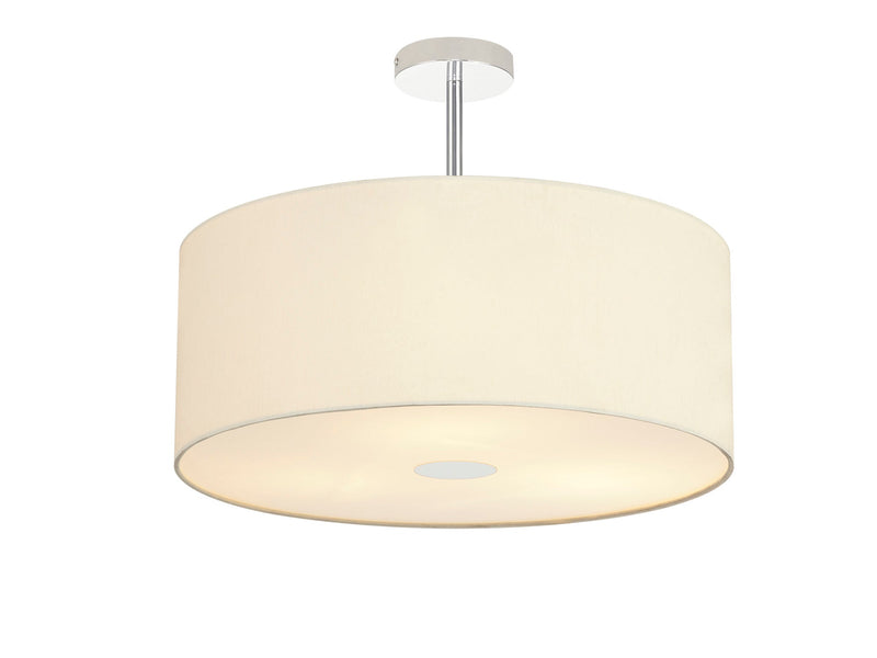 Deco Sigma Round Cylinder, 500 x 200mm Faux Silk Fabric Shade, Ivory Pearl/White Laminate • D0275