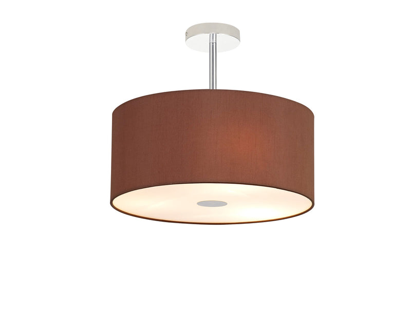 Deco Sigma Round Cylinder, 400 x 180mm Dual Faux Silk Fabric Shade, Raw Cocoa/Grecian Bronze • D0286