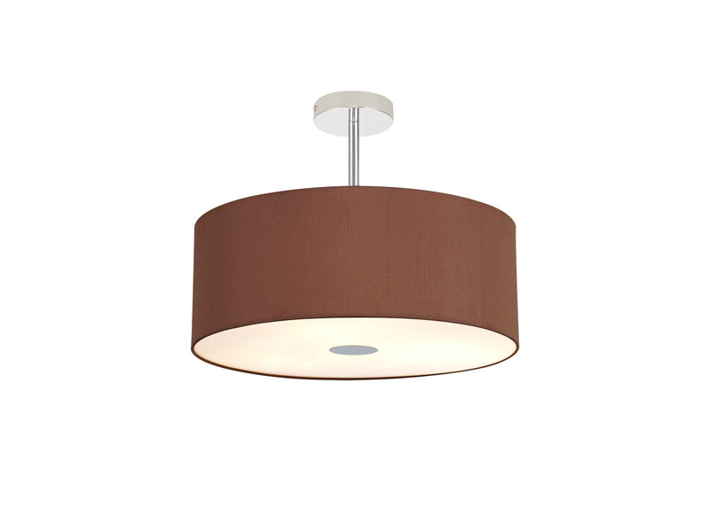 Deco Sigma Round Cylinder, 500 x 200mm Dual Faux Silk Fabric Shade, Raw Cocoa/Grecian Bronze • D0287