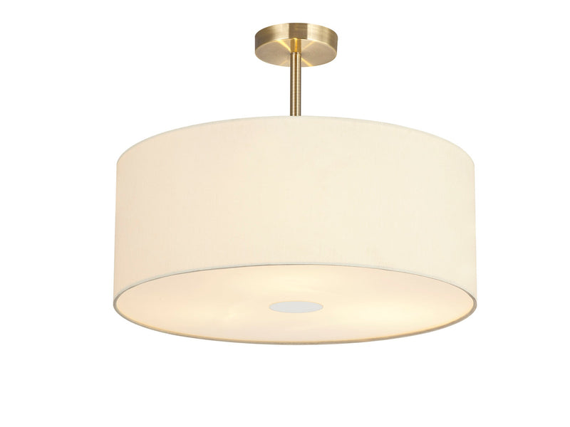 Deco Sigma Round Cylinder, 500 x 200mm Faux Silk Fabric Shade, Ivory Pearl/White Laminate • D0275