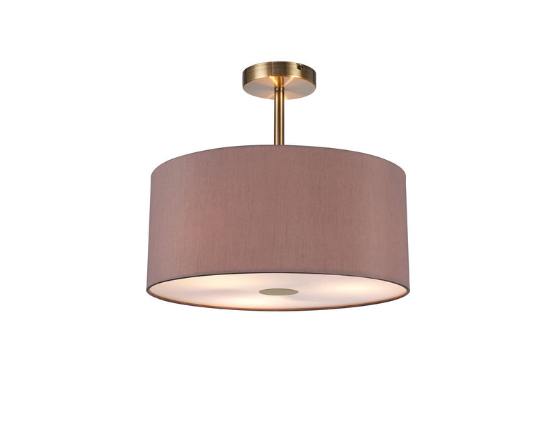 Deco Sigma Round Cylinder, 400 x 180mm Dual Faux Silk Fabric Shade, Taupe/Halo Gold • D0282