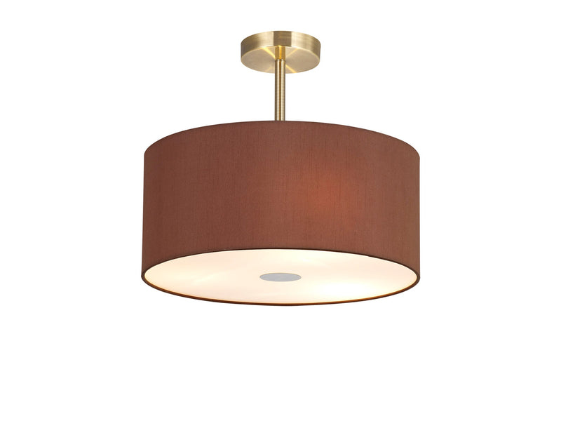 Deco Sigma Round Cylinder, 400 x 180mm Dual Faux Silk Fabric Shade, Raw Cocoa/Grecian Bronze • D0286
