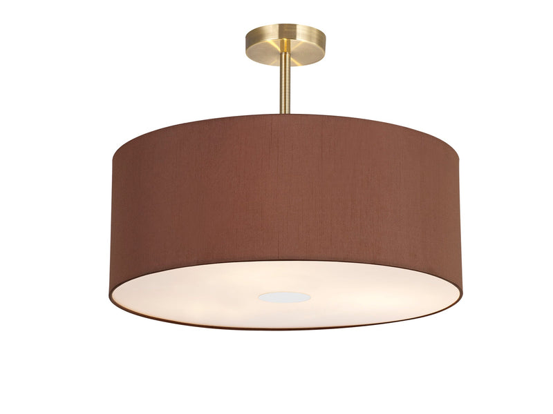 Deco Sigma Round Cylinder, 500 x 200mm Dual Faux Silk Fabric Shade, Raw Cocoa/Grecian Bronze • D0287