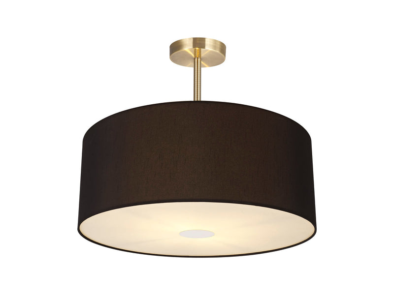 Deco Sigma Round Cylinder, 500 x 200mm Dual Faux Silk Fabric Shade, Midnight Black/Green Olive • D0291