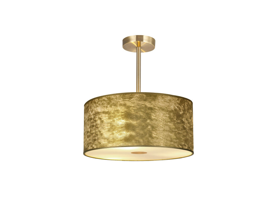 Deco Sigma Round Cylinder, 400 x 180mm Gold Foil With White Lining Shade • D0584
