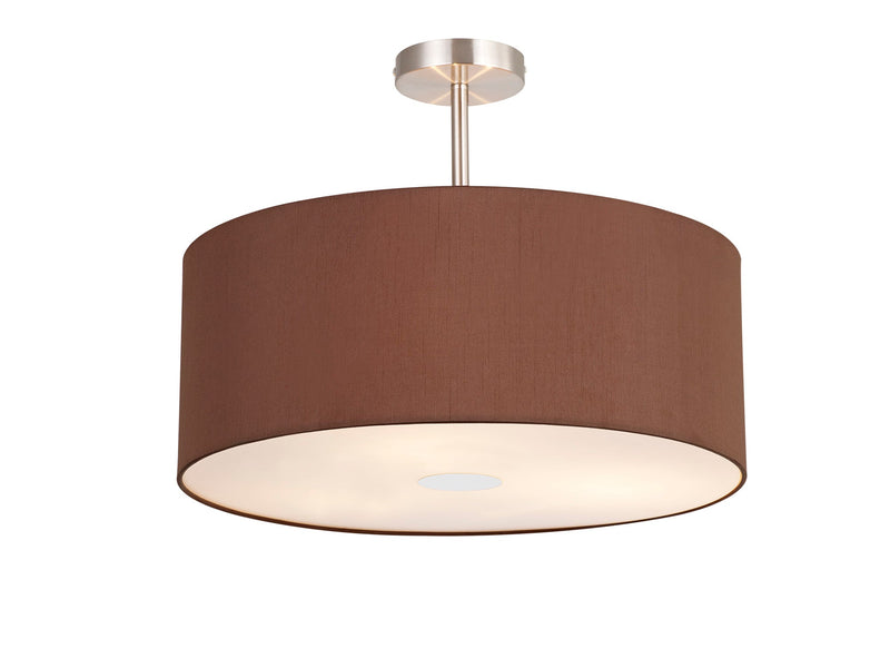 Deco Sigma Round Cylinder, 500 x 200mm Dual Faux Silk Fabric Shade, Raw Cocoa/Grecian Bronze • D0287