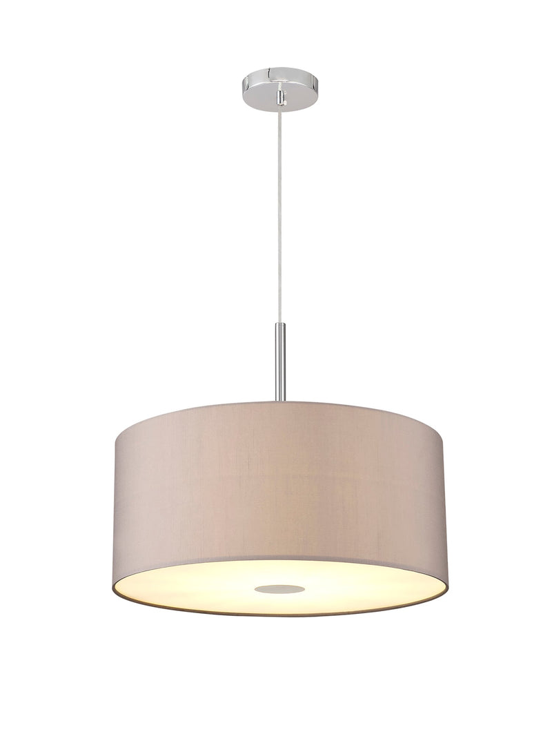 Deco Sigma Round Cylinder, 500 x 200mm Faux Silk Fabric Shade, Grey/White Laminate • D0056