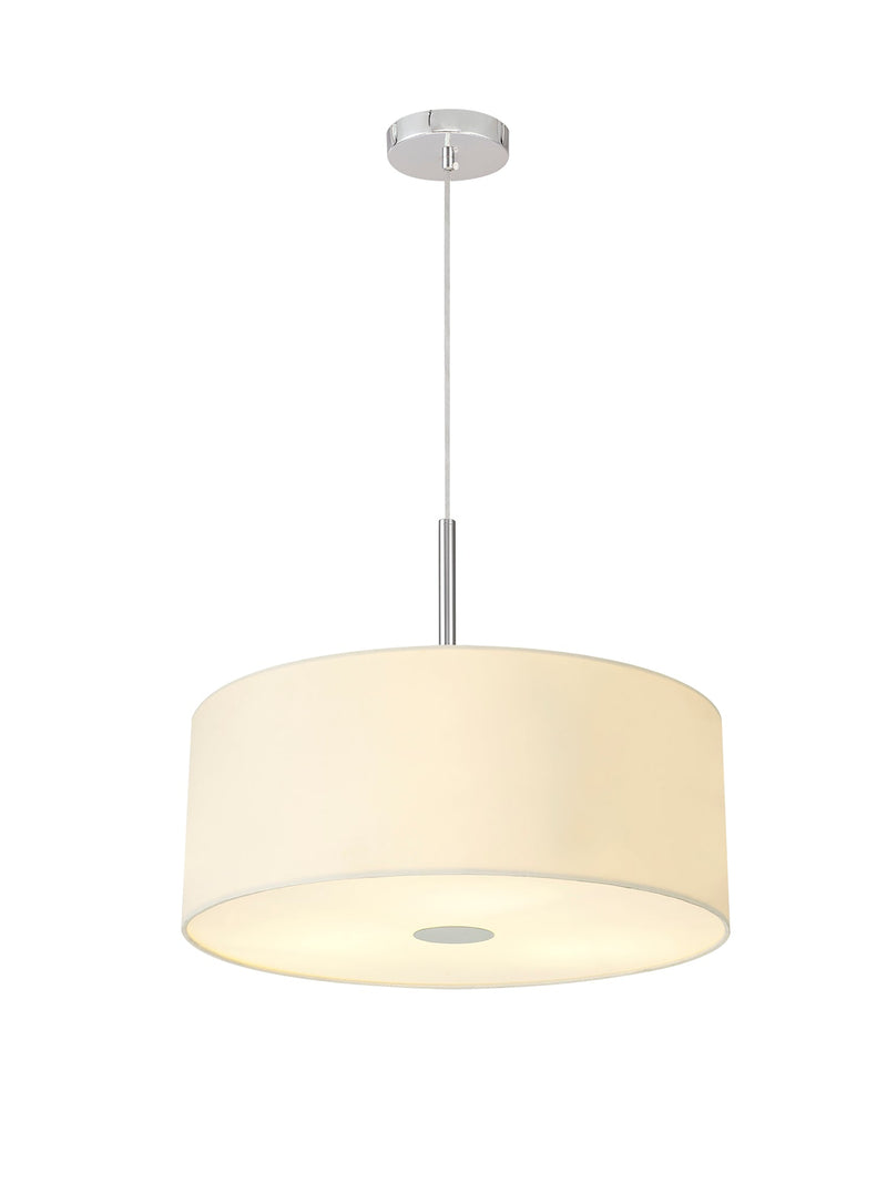 Deco Sigma Round Cylinder, 500 x 200mm Faux Silk Fabric Shade, Ivory Pearl/White Laminate • D0275