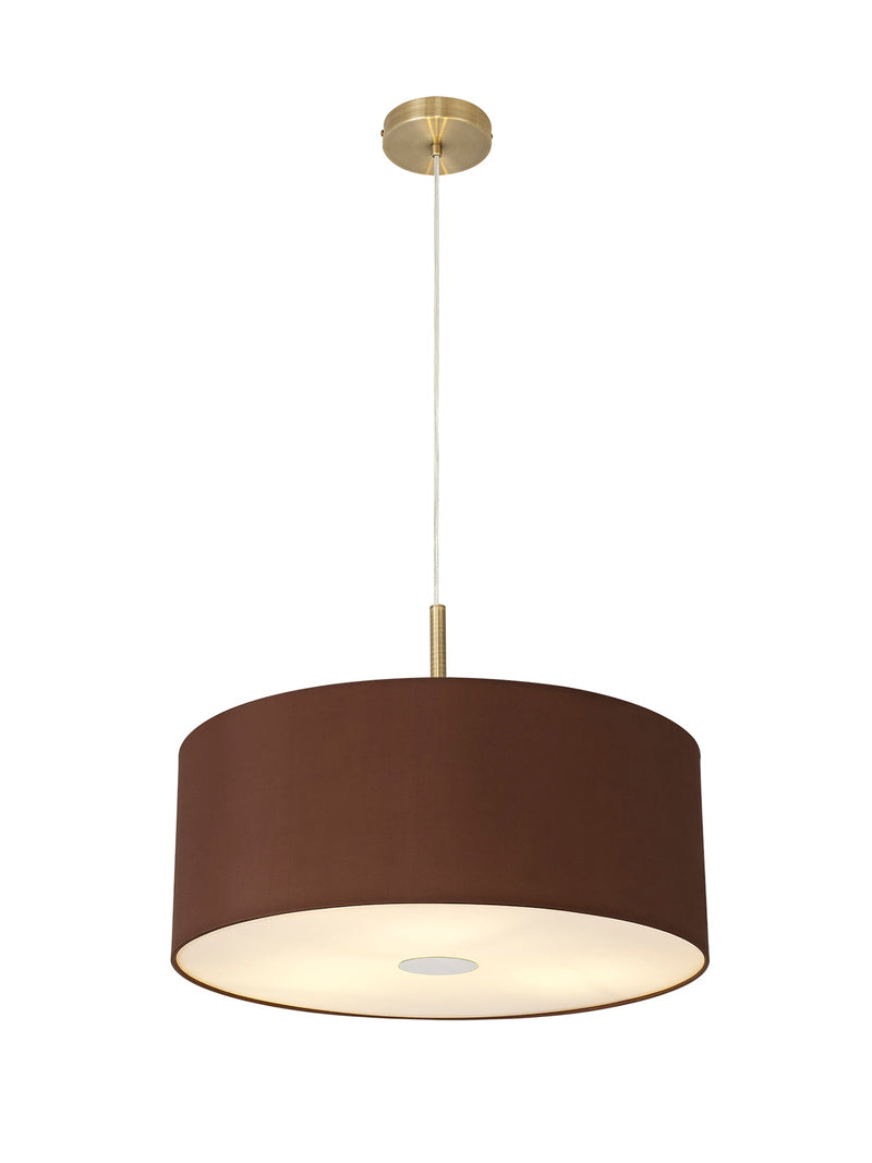 Deco Sigma Round Cylinder, 500 x 200mm Dual Faux Silk Fabric Shade, Raw Cocoa/Grecian Bronze • D0287