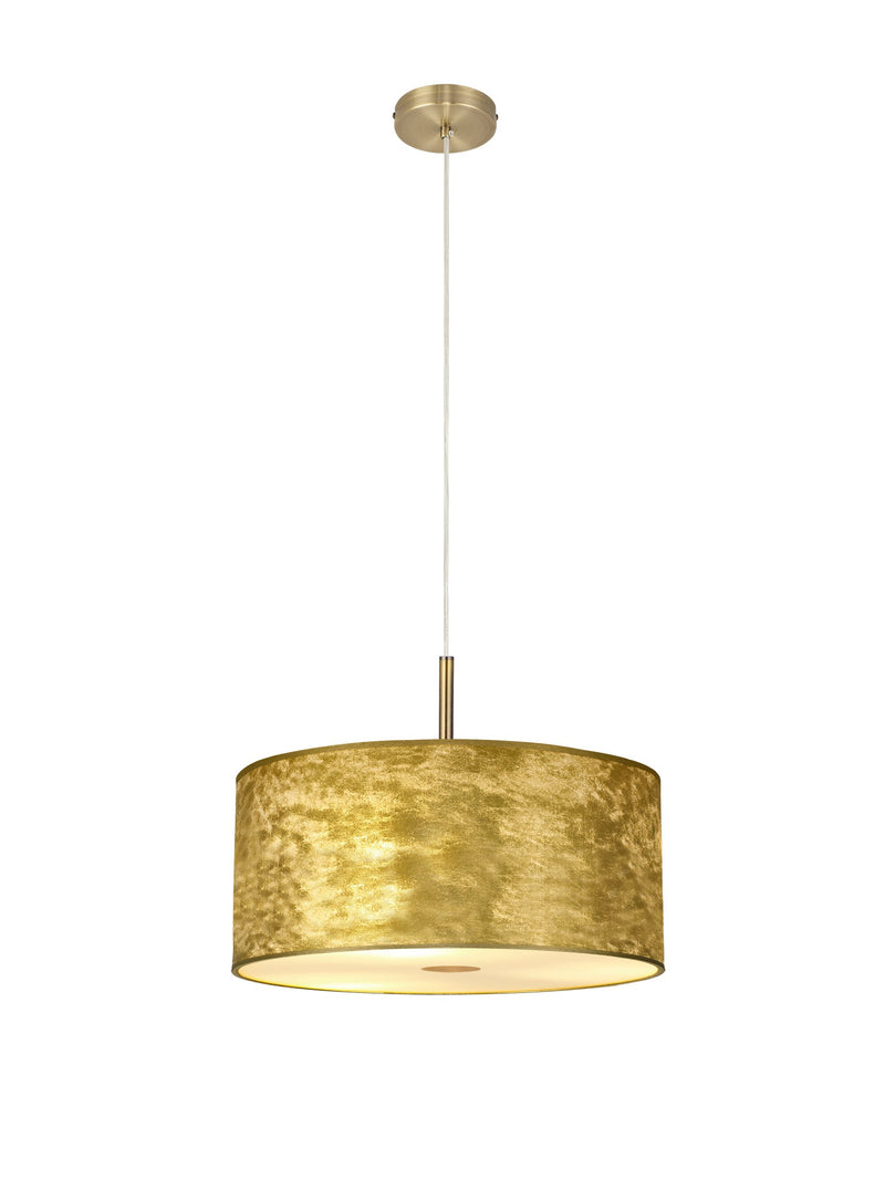 Deco Sigma Round Cylinder, 400 x 180mm Gold Foil With White Lining Shade • D0584