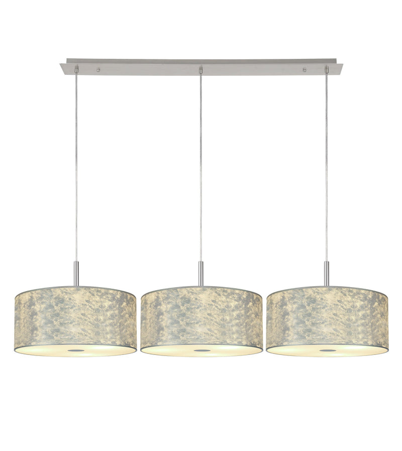 Deco Sigma Round Cylinder, 400 x 180mm Silver Foil With White Lining Shade • D0588