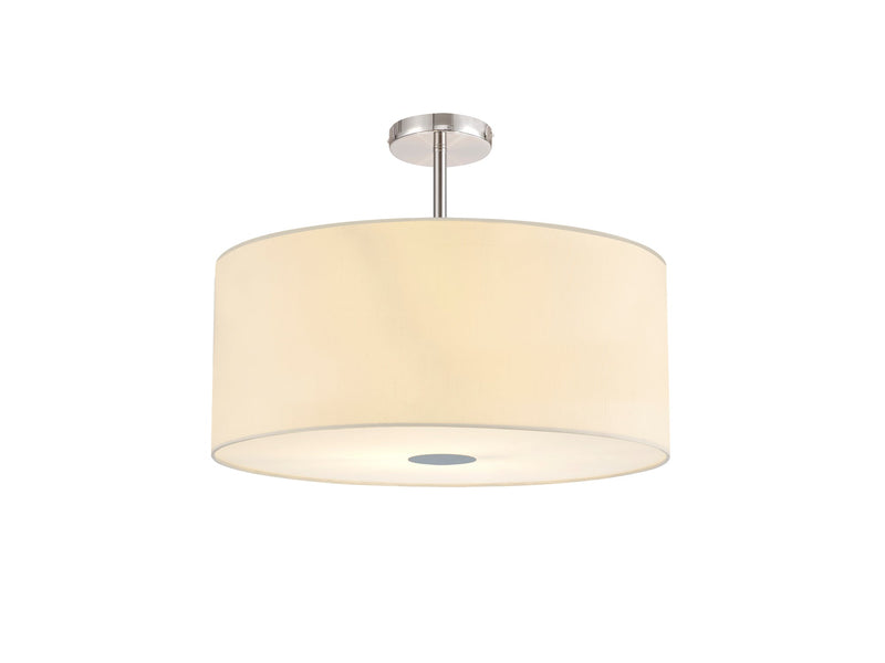 Deco Sigma Round Cylinder, 600 x 220mm Faux Silk Fabric Shade, Ivory Pearl/White Laminate • D0276