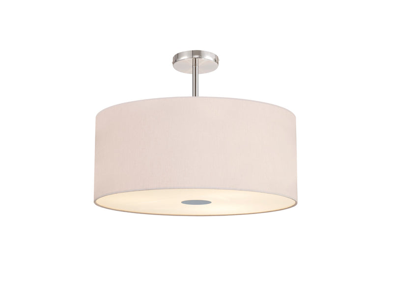 Deco Sigma Round Cylinder, 600 x 220mm Dual Faux Silk Fabric Shade, Nude Beige/Moonlight • D0280