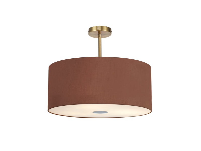 Deco Sigma Round Cylinder, 600 x 220mm Dual Faux Silk Fabric Shade, Raw Cocoa/Grecian Bronze • D0288