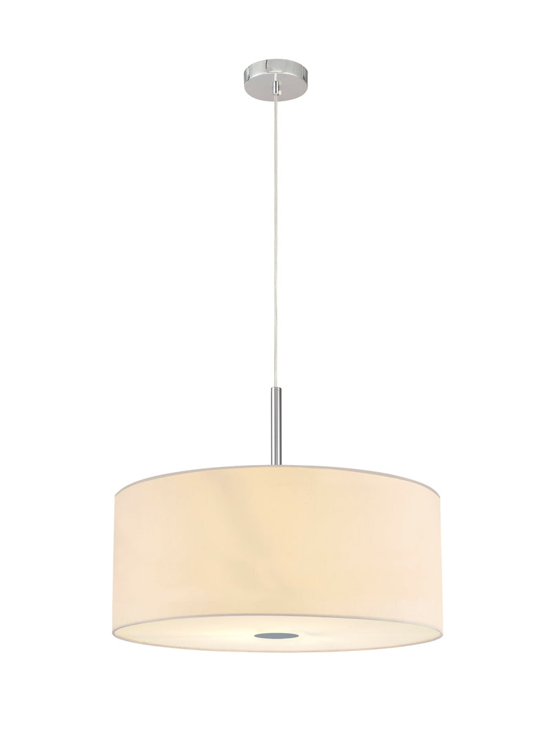 Deco Sigma Round Cylinder, 600 x 220mm Faux Silk Fabric Shade, Ivory Pearl/White Laminate • D0276