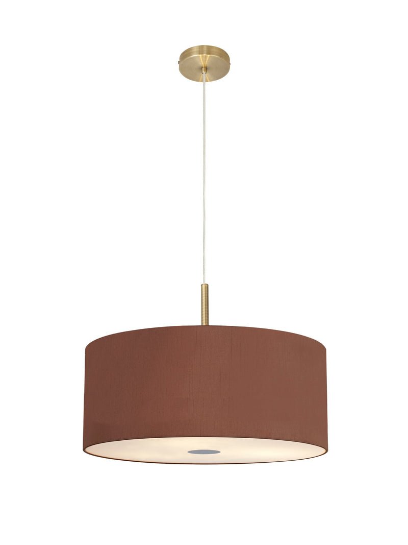 Deco Sigma Round Cylinder, 600 x 220mm Dual Faux Silk Fabric Shade, Raw Cocoa/Grecian Bronze • D0288