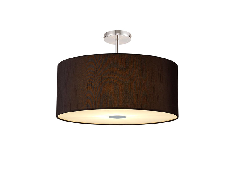 Deco Sigma Round Cylinder, 600 x 220mm Faux Silk Fabric Shade, Black/White Laminate • D0050