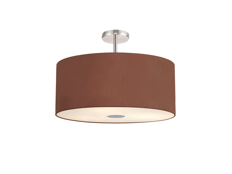 Deco Sigma Round Cylinder, 600 x 220mm Dual Faux Silk Fabric Shade, Raw Cocoa/Grecian Bronze • D0288