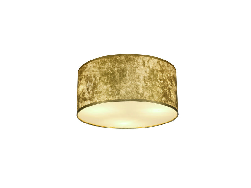 Deco Sigma Round Cylinder, 400 x 180mm Gold Foil With White Lining Shade • D0584