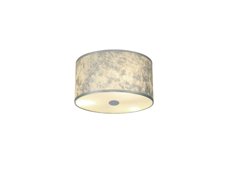 Deco Sigma Round Cylinder, 300 x 170mm Silver Foil With White Lining Shade • D0587