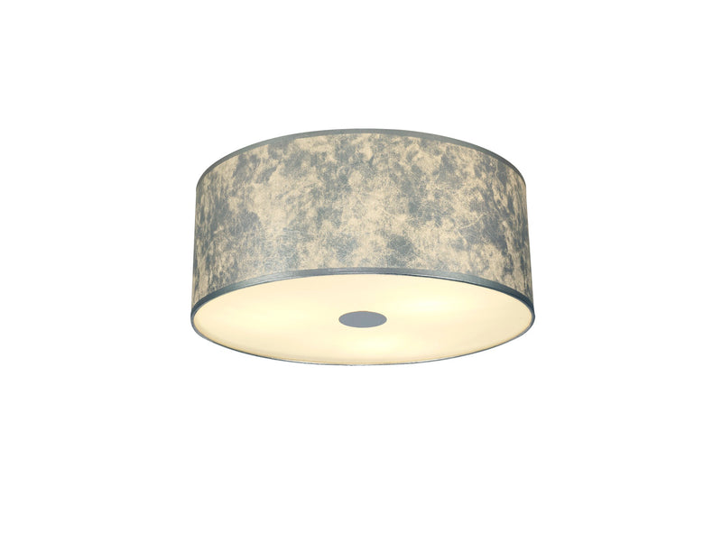 Deco Sigma Round Cylinder, 500 x 200mm Silver Foil With White Lining Shade • D0589