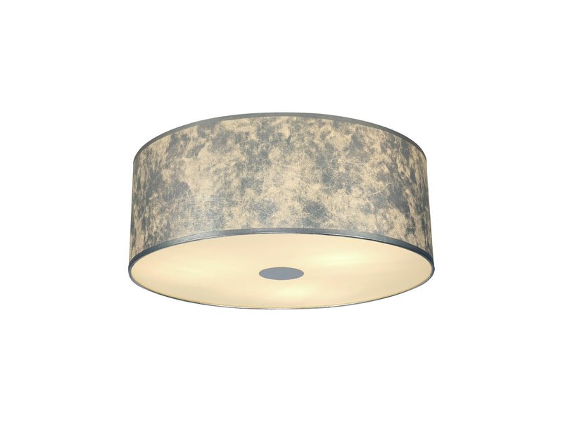 Deco Sigma Round Cylinder, 600 x 220mm Silver Foil With White Lining Shade • D0590