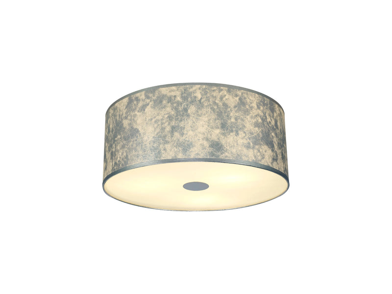 Deco Sigma Round Cylinder, 500 x 200mm Silver Foil With White Lining Shade • D0589