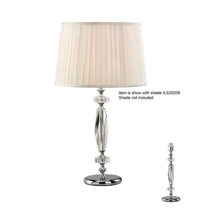 Diyas Bella Crystal Table Lamp WITHOUT SHADE 1 Light E27 Silver Finish • IL11022