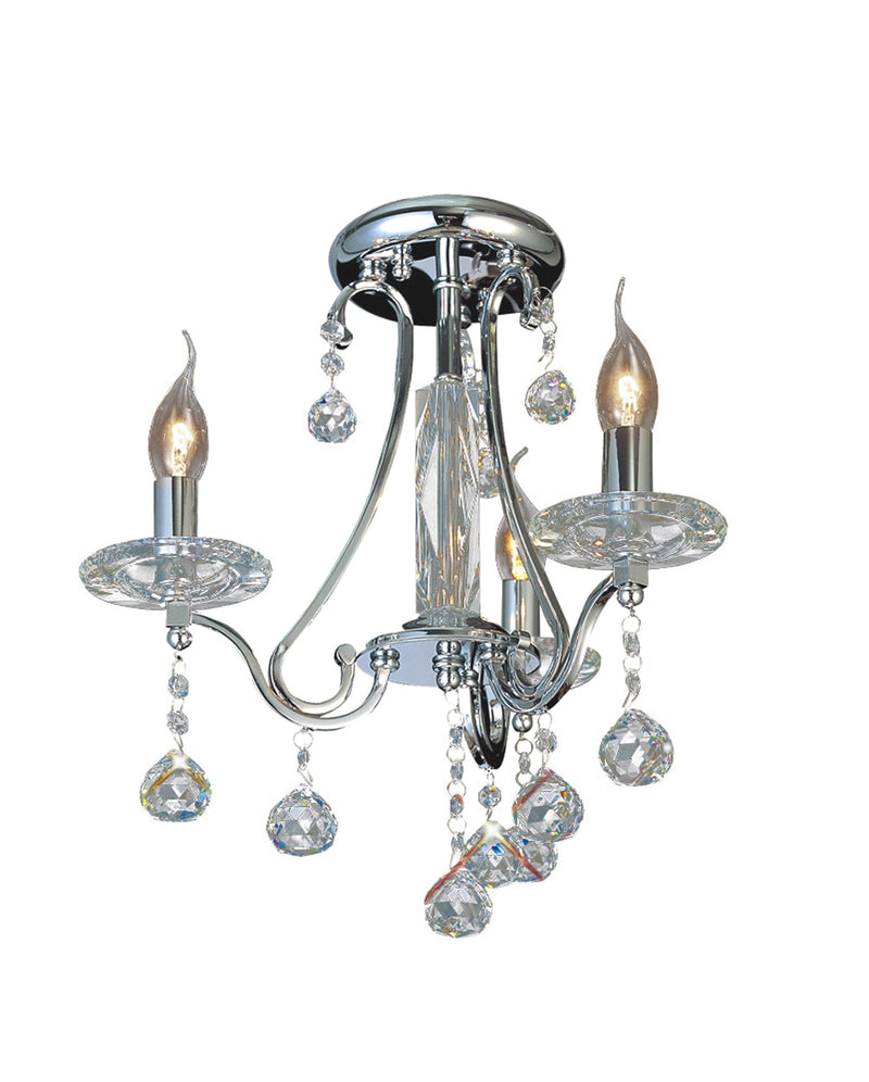 Diyas Bianco Ceiling 3 Light E14 Polished Chrome/Crystal • IL30113