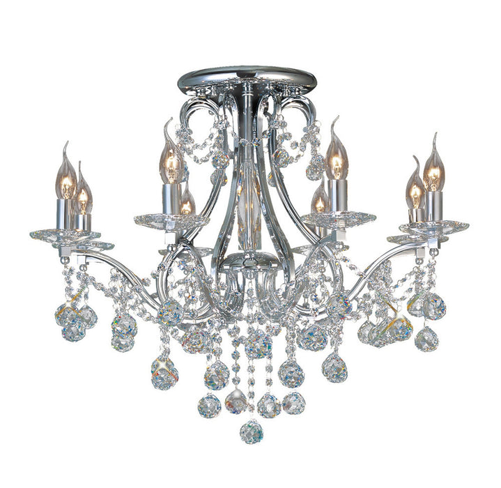 Diyas Bianco Ceiling 8 Light E14 Polished Chrome/Crystal • IL30118