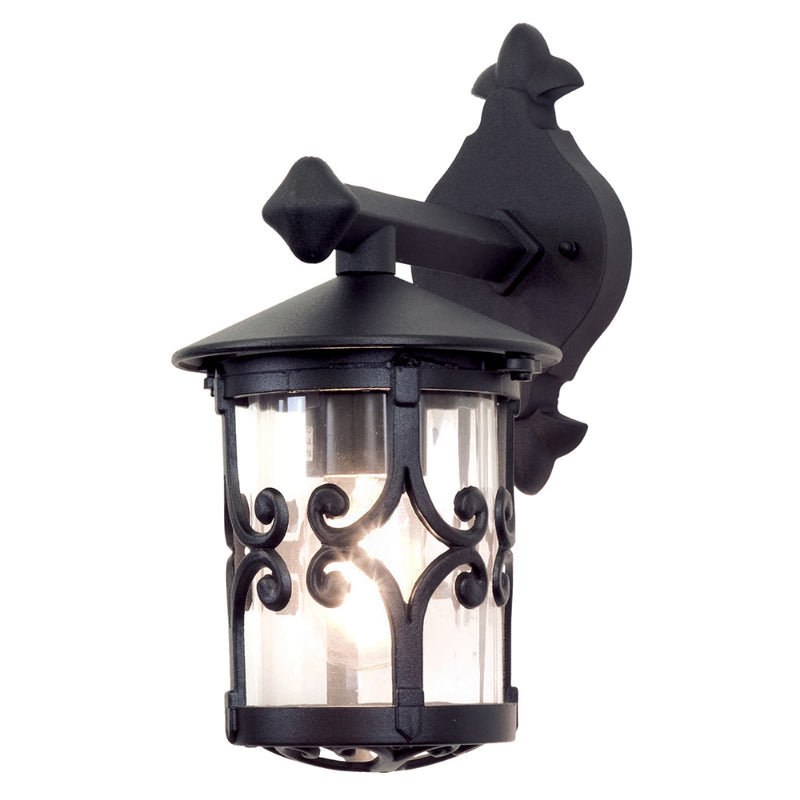 black outdoor wall light