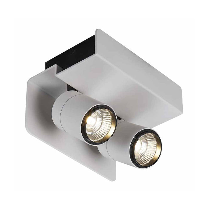 Mantra M5720 Bocaray Surface Mounted Spot / Wall Light 2 x 7W LED 4000K, 1030lm, Matt White / Black, 3yrs Warranty • M5720