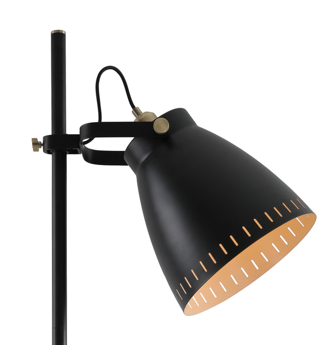 Regal Lighting SL-1733 1 Light Floor Lamp Matt Black And Antique Brass