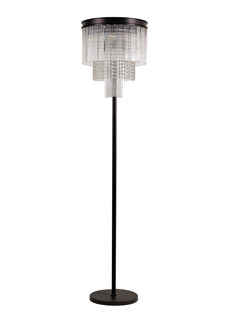 Regal Lighting SL-1775 9 Light Floor Lamp Brown Oxide And Clear Crystal