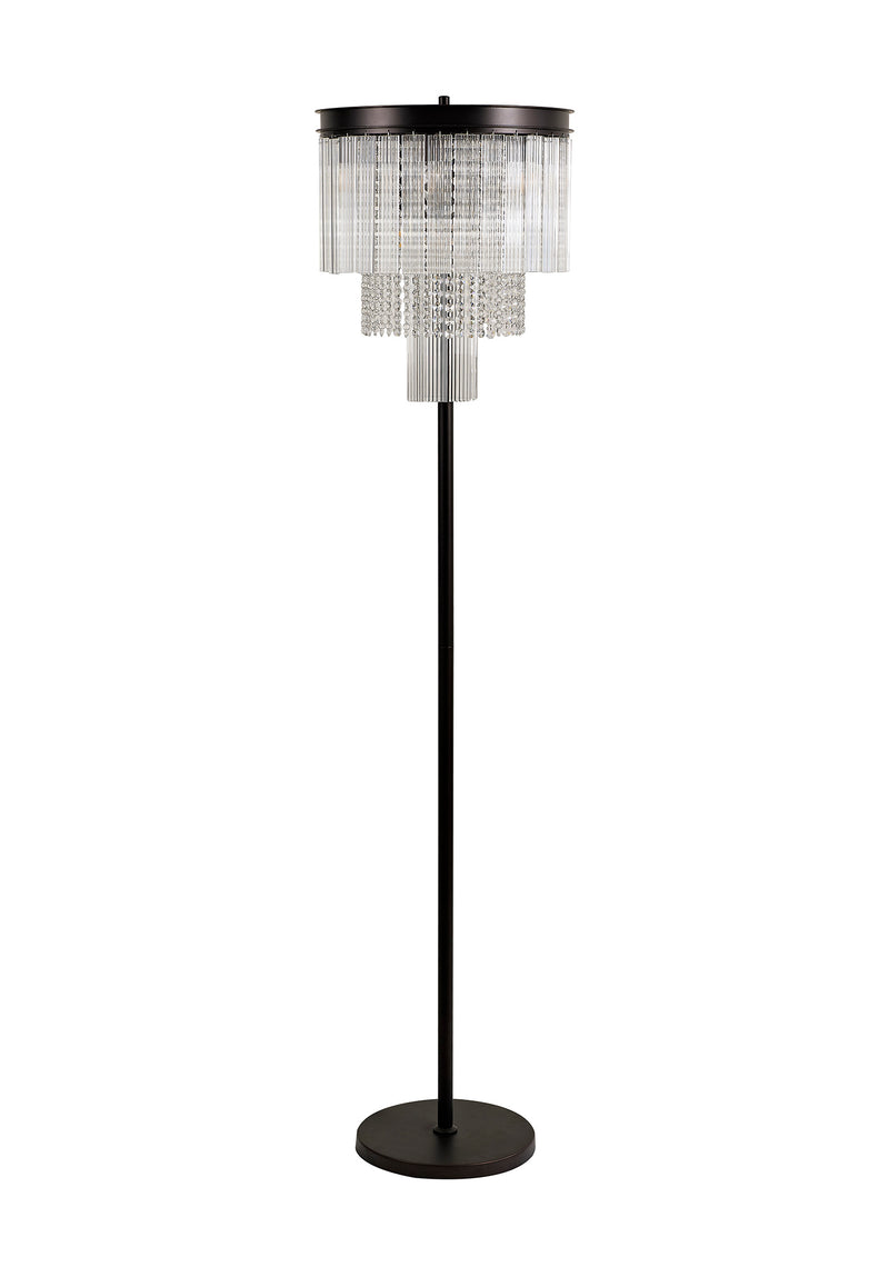 Regal Lighting SL-1775 9 Light Floor Lamp Brown Oxide And Clear Crystal