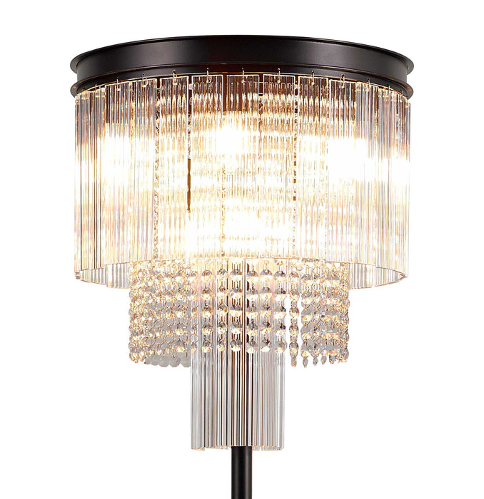 Regal Lighting SL-1775 9 Light Floor Lamp Brown Oxide And Clear Crystal
