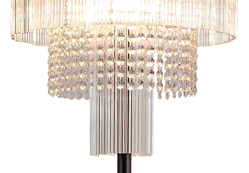 Regal Lighting SL-1775 9 Light Floor Lamp Brown Oxide And Clear Crystal