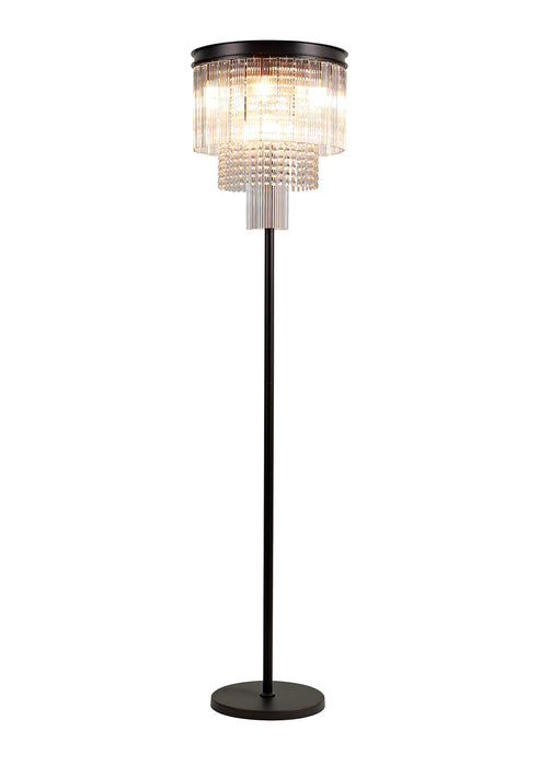 Regal Lighting SL-1775 9 Light Floor Lamp Brown Oxide And Clear Crystal