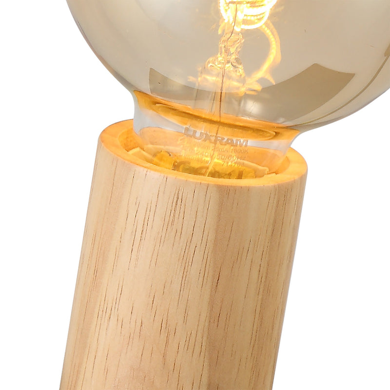 Deco Bret Table Lamp, 1 Light E27, Black/Wood, (Lamps Not Included) • D0562