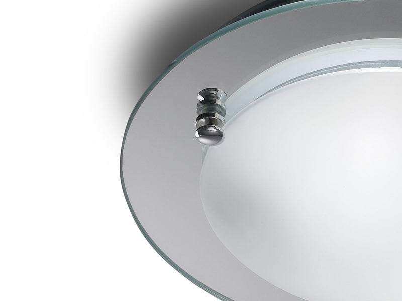 Deco Brooklyn Ceiling 300mm Round 2 Light E27 Polished Chrome • D0014