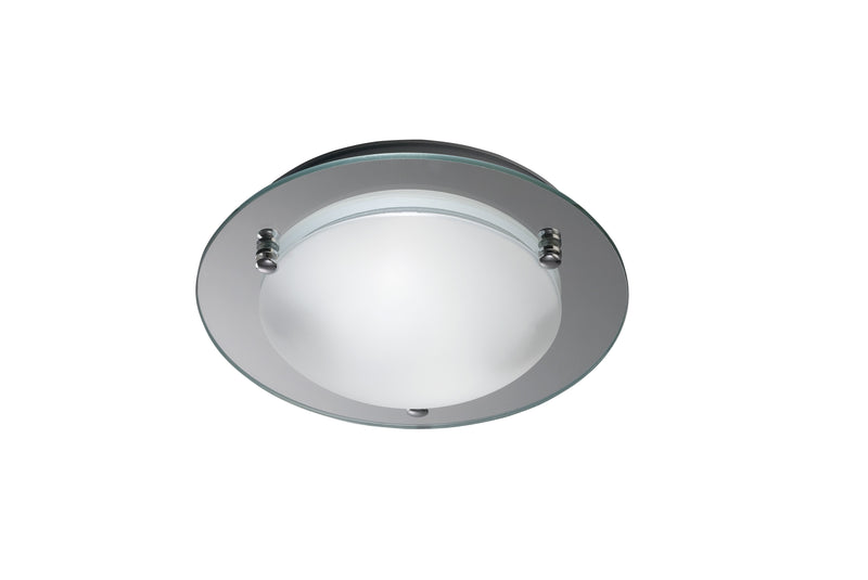 Deco Brooklyn Ceiling 300mm Round 2 Light E27 Polished Chrome • D0014
